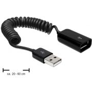 Delock 83163 Verlengkabel USB 2.0-A male/female spiraalkabel