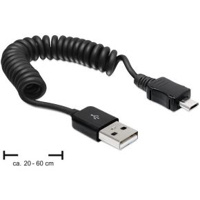 DeLOCK 83162 USB 2.0-A/USB micro-B 0.6m gekrulde kabel