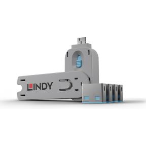 Lindy 40452 USB Port Blocker - Pack 4, Colour Code: Blue