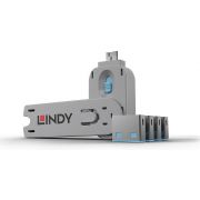 Lindy 40452 USB Port Blocker - Pack 4, Colour Code: Blue