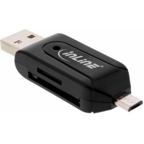 InLine 66779 USB/Micro-USB Zwart geheugenkaartlezer