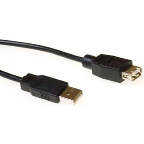 ACT USB 2.0 A male - USB A female zwart  3,00 m