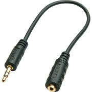 Lindy 35699 20cm 3.5mm 2.5mm Zwart audio kabel