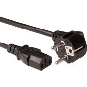 ACT Netsnoer LSZH mains connector CEE 7/7 male (haaks) - C13 zwart 2 m
