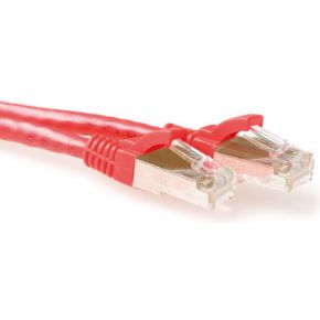 ACT Rode 7 meter LSZH SFTP CAT6A patchkabel snagless met RJ45 connectoren