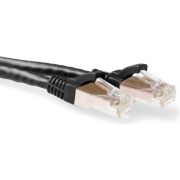 ACT Zwarte 1 meter LSZH SFTP CAT6A patchkabel snagless met RJ45 connectoren