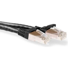 ACT Zwarte 10 meter LSZH SFTP CAT6A patchkabel snagless met RJ45 connectoren