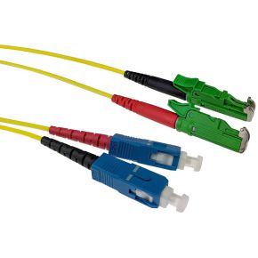 ACT RL3107 7m 2x E2000 (APC) SC/UPC Blauw, Groen, Geel Glasvezel kabel