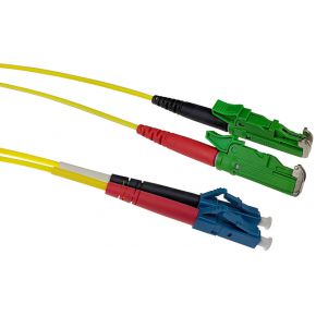 ACT 1 meter LSZH Singlemode 9/125 OS2 glasvezel patchkabel duplex met E2000/APC en LC/UPC connector
