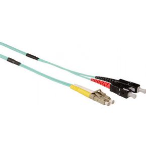 ACT 10 meter Multimode 50/125 OM3 duplex ruggedized fiber kabel met LC en SC connectoren