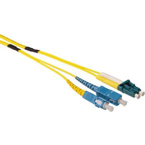 ACT 10 meter Singlemode 9/125 OS2 duplex ruggedized fiber kabel met LC en SC connectoren