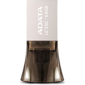 ADATA UC330 64GB USB 2.0 Type-A Zwart, Zilver USB flash drive