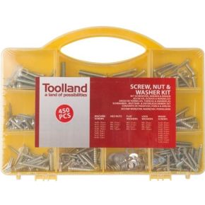 Toolland Set Schroeven Moeren Ringen 450 St toolland kopen in de aanbieding