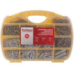 Toolland Set Spaanplaatschroeven Pluggen 632 St toolland kopen in de aanbieding
