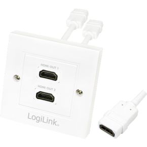 LogiLink AH0015 kabeladapter/verloopstukje wandplaat HDMI 2x