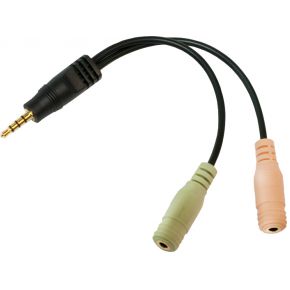 LogiLink CA0021 audio splitter 4pins 3,5mm naar 2x 3,5