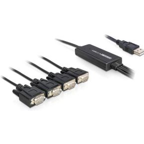 Delock 61887 Adapter USB 2.0 Type-A male > 4 x Serieel RS-232 DB9 male