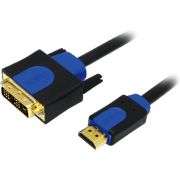 LogiLink CHB3105 video kabel adapter  DVI- HDMI zwart/blauw 5m
