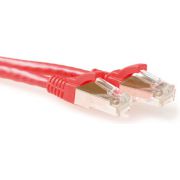 ACT Rode 15 meter LSZH SFTP CAT6A patchkabel snagless met RJ45 connectoren