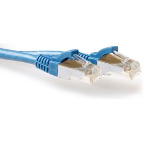ACT Blauwe 25 meter LSZH SFTP CAT6A patchkabel snagless met RJ45 connectoren