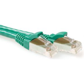 ACT Groene 5 meter LSZH SFTP CAT6A patchkabel snagless met RJ45 connectoren