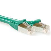 ACT Groene 10 meter LSZH SFTP CAT6A patchkabel snagless met RJ45 connectoren