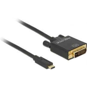 DeLOCK 85320 USB-C/DVI 24+1 USB-C DVI 24+1 Zwart kabeladapter 1m