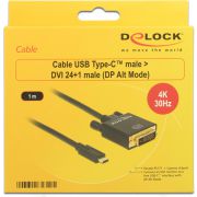 DeLOCK-85320-USB-C-DVI-24-1-USB-C-DVI-24-1-Zwart-kabeladapter-1m