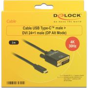 DeLOCK-85321-USB-C-DVI-24-1-2-0m-kabel-Zwart-PD-Alt-Mode-