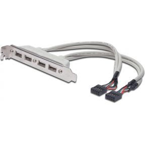Digitus AK-300304-002-E 4 x USB A 2 x IDC (10-pin) Beige kabeladapter/verloopstukje