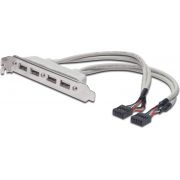 Digitus AK-300304-002-E 4 x USB A 2 x IDC (10-pin) Beige kabeladapter/verloopstukje