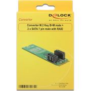 Delock-62961-Converter-M-2-Key-B-M-male-2-x-SATA-7-pins-male-met-RAID
