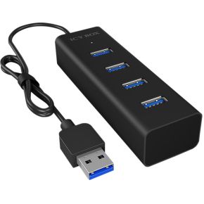 ICY BOX 4 Poorten Hub USB 3.0 Zwart - [IB-HUB1409-U3]