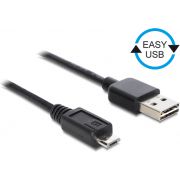 Delock 85156 Kabel EASY-USB 2.0 Type-A male > USB 2.0 Type Micro-B male 50cm zwart