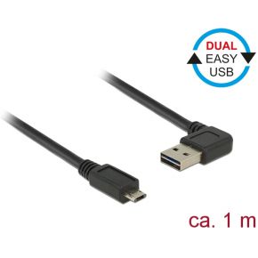 DeLOCK 85165 USB2.0-A/USB2.0 Micro-B 1m USB A Micro-USB B Zwart USB-kabel