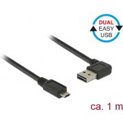 DeLOCK 85165 USB2.0-A/USB2.0 Micro-B 1m USB A Micro-USB B Zwart USB-kabel