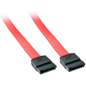 Lindy 33324 0.5m SATA SATA Zwart, Rood SATA-kabel