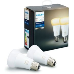 1X2 Philips Hue White Ambiance Led Dim E27 95W 60W Weiss philips kopen in de aanbieding