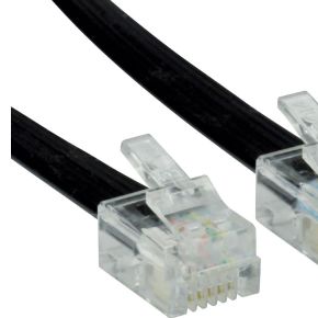 Valueline Telefoonkabel Rj12 6P6C Male 100 M Zwart valueline kopen in de aanbieding