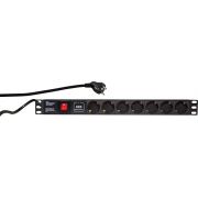 LogiLink PDU7C01 7AC-uitgang(en) 230V 2m Zwart Overspanningsbeveiliging