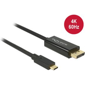 DeLOCK 85257 3m USB C DisplayPort Zwart video kabel adapter