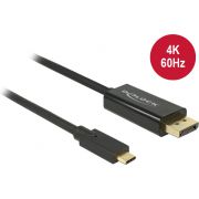 DeLOCK 85257 3m USB C DisplayPort Zwart video kabel adapter