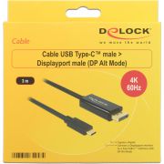 DeLOCK-85257-3m-USB-C-DisplayPort-Zwart-video-kabel-adapter