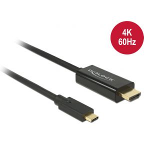 Delock 85292 Kabel USB Type-C male > HDMI male (DP Alt Mode) 4K 60 Hz 3 m zwart