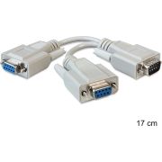 Delock 65403 Adapter Serieel D-Sub9 male > 2 x female 17cm