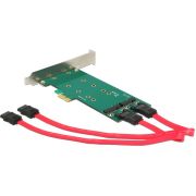 Delock 89473 PCI Express x1-kaart > 2 x interne M.2-sleutel B 110 mm - Low Profile Form Factor