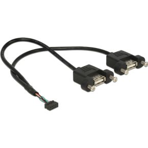 Delock 84832 025M Usb A 2 X A Zwart Kabel delock kopen in de aanbieding