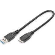 Digitus AK-300117-003-S 0.25m USB A Micro-USB B Mannelijk Mannelijk Zwart USB-kabel