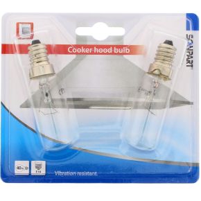 Scanpart Afzuigkaplamp E14 40W 410Lm Buis 2 Pack scanpart kopen in de aanbieding