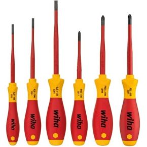 Wiha Schroevendraaierset Softfinish Electric Slimfix Sleufkop Phillips Pozidriv 6 St wiha kopen in de aanbieding
